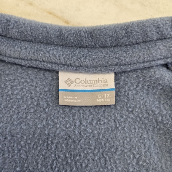 Columbia Full Zip Fleece Jacket Streetcore Periwinkle/Blue 6-12 Months Mock - Picture 7 of 9